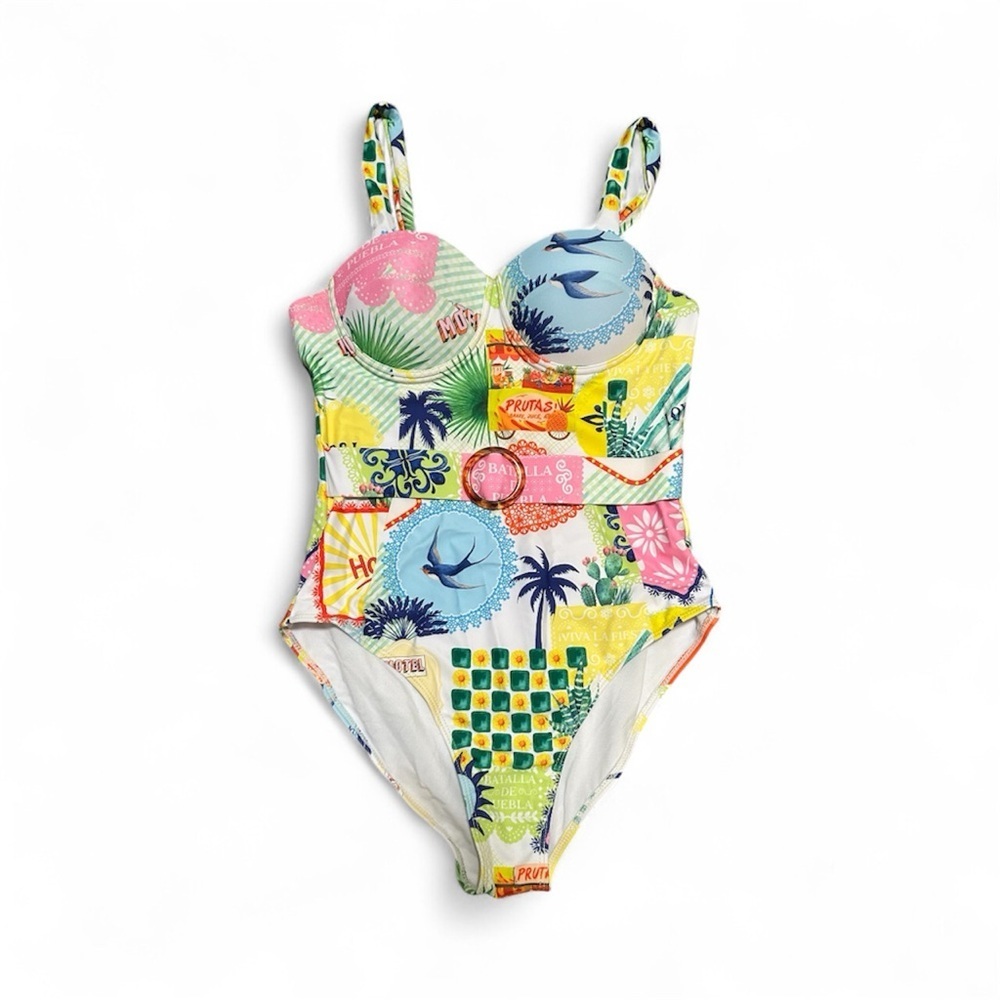 Endless Moon Colorful women’s one piece Swimsuit sz M nwt, 019